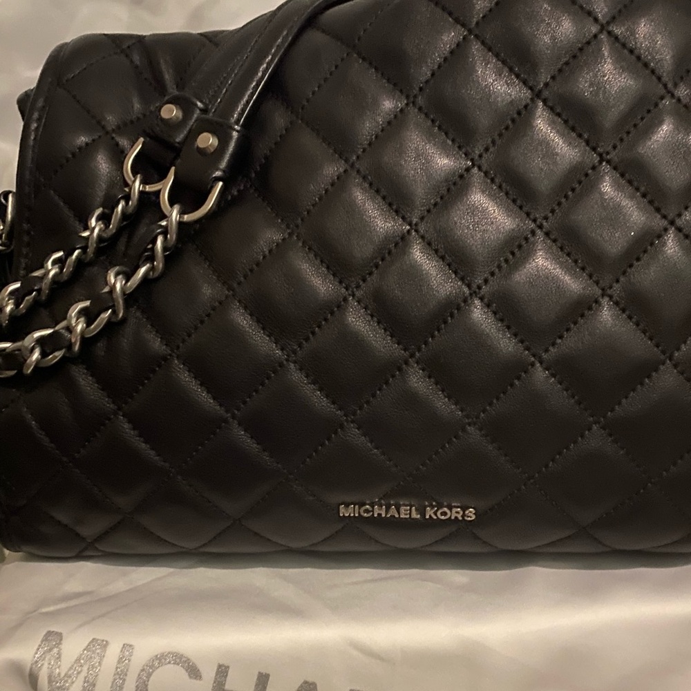 MK quilted leather shoulder bag.